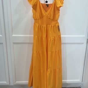 Yellow orangish dress from express never used